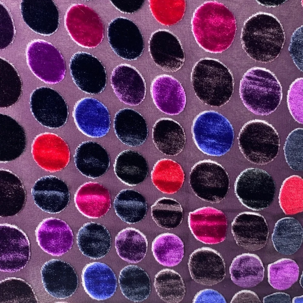 Velvet circles patterned scarf